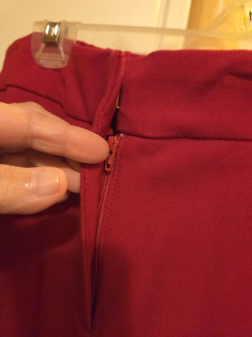 Susan Graver Ruby Red Crop Pant with Side Button Detail - Picture 5 of 7